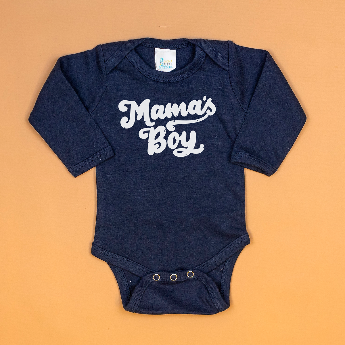 Cuddle Sleep Dream 0-3m / Long Sleeve Mama&#39;s Boy | Navy Bodysuit