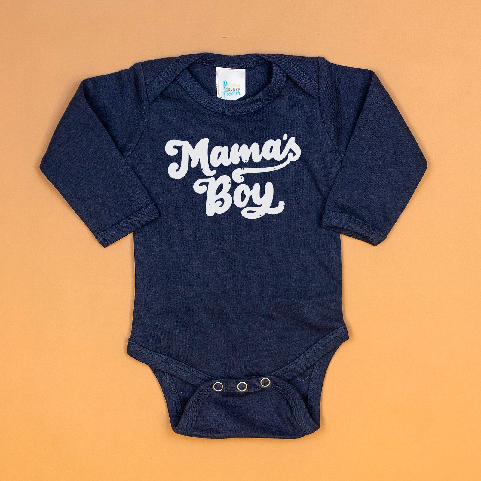 Cuddle Sleep Dream 0-3m / Long Sleeve Mama's Boy | Navy Bodysuit