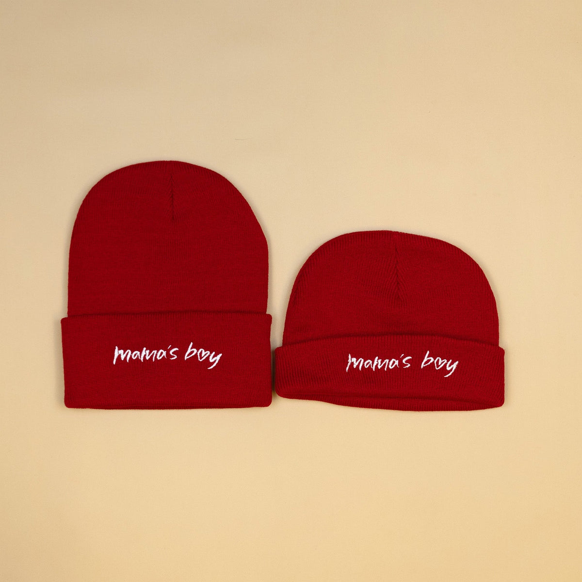 Cuddle Sleep Dream Mama&#39;s Boy | Red Knit Beanie