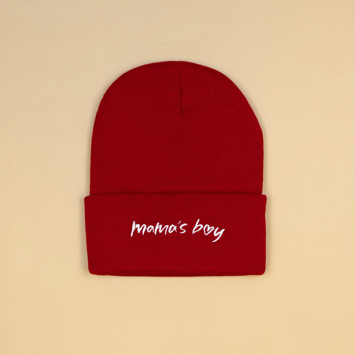 Cuddle Sleep Dream Large Mama&#39;s Boy | Red Knit Beanie