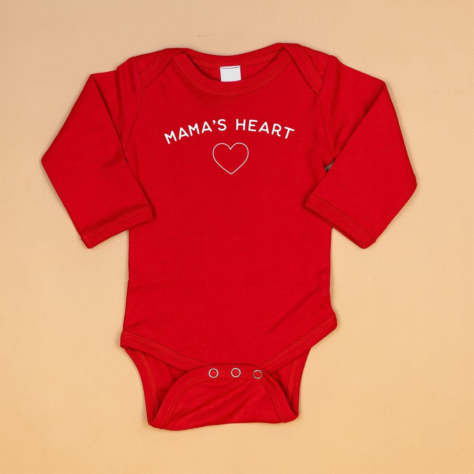 Cuddle Sleep Dream 0-3m / Long Sleeve Mama's Heart | Red Bodysuit