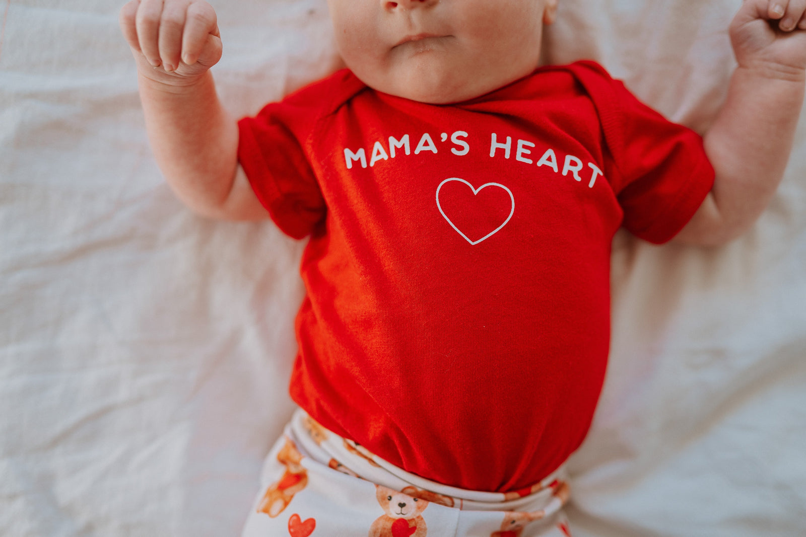 Cuddle Sleep Dream 0-3m / Long Sleeve Mama's Heart | Red Bodysuit