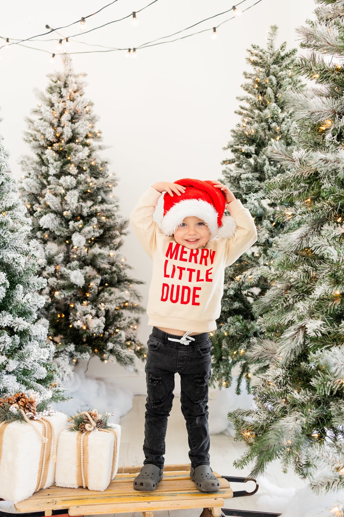 Cuddle Sleep Dream Merry Little Dude | Cream Terry Sweatshirt