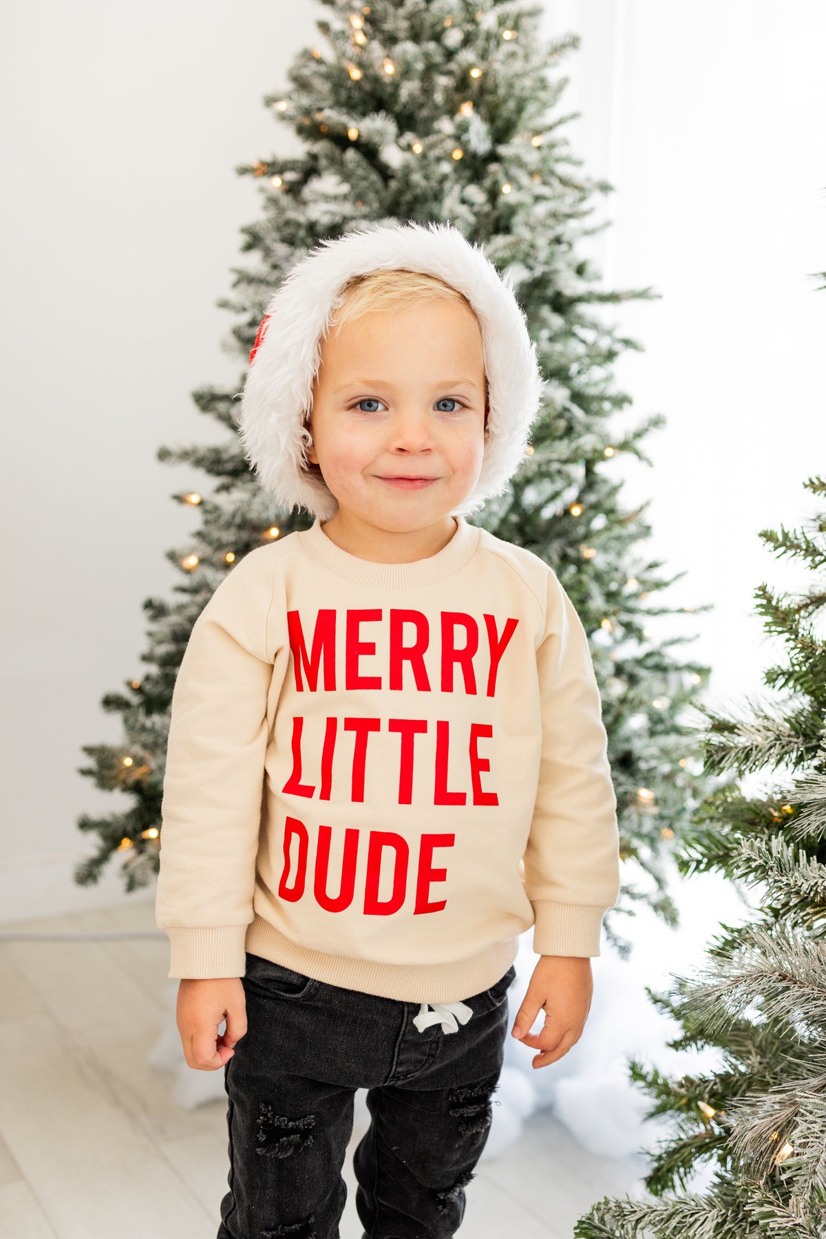 Cuddle Sleep Dream Merry Little Dude | Cream Terry Sweatshirt