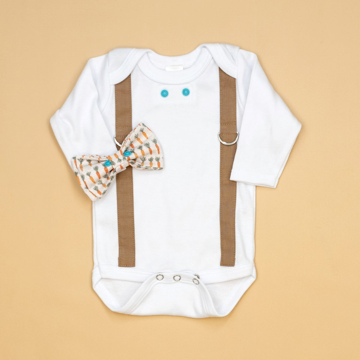 Cuddle Sleep Dream Oh Snap Mocha Suspenders | Organic Carrot Bowtie
