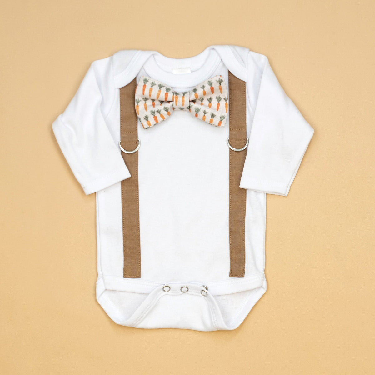 Cuddle Sleep Dream Oh Snap Mocha Suspenders | Organic Carrot Bowtie