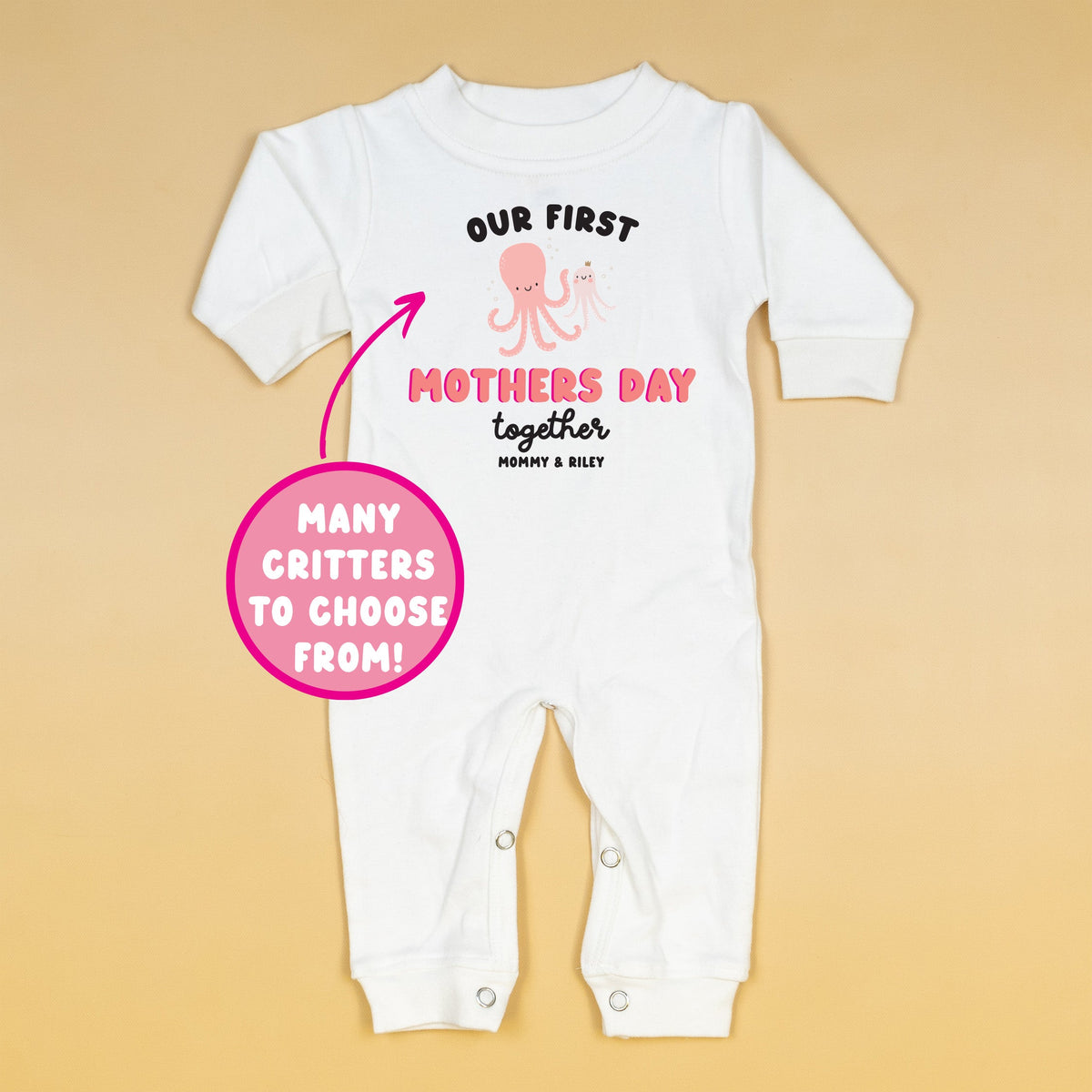 Cuddle Sleep Dream Mother&#39;s Day Cute Critters | White Long Romper
