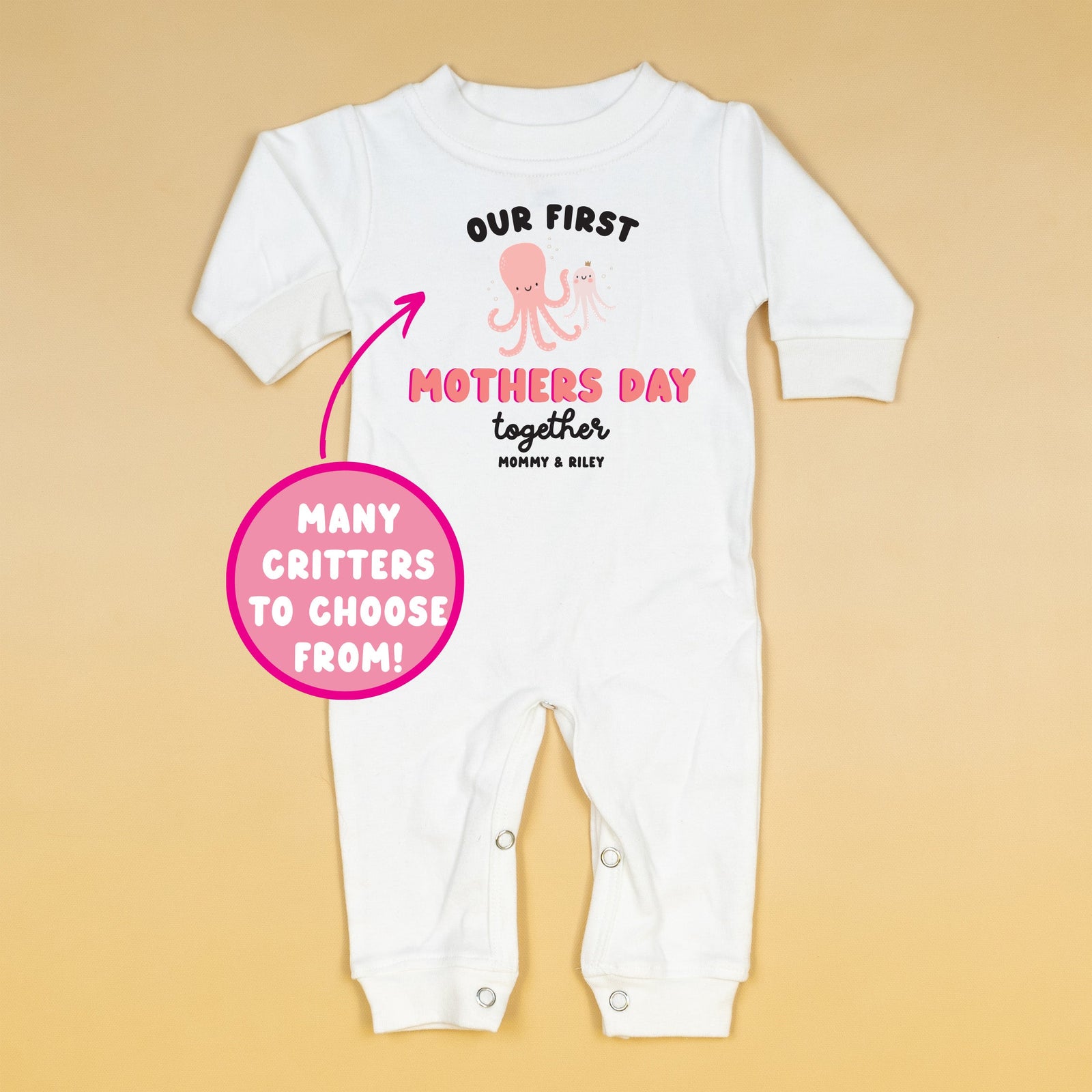 Cuddle Sleep Dream Mother's Day Cute Critters | White Long Romper
