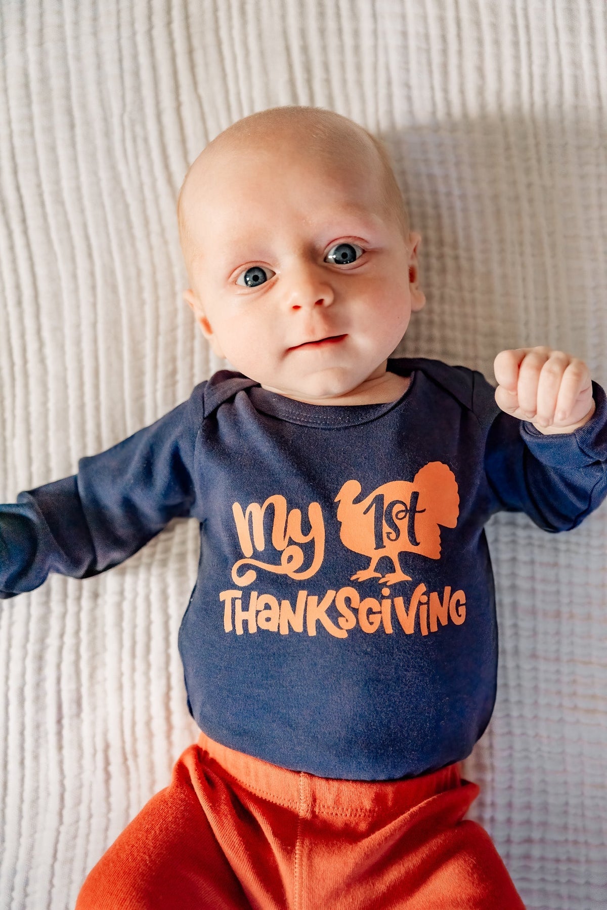 Cuddle Sleep Dream Bundles My 1st Thanksgiving | Navy Onesie