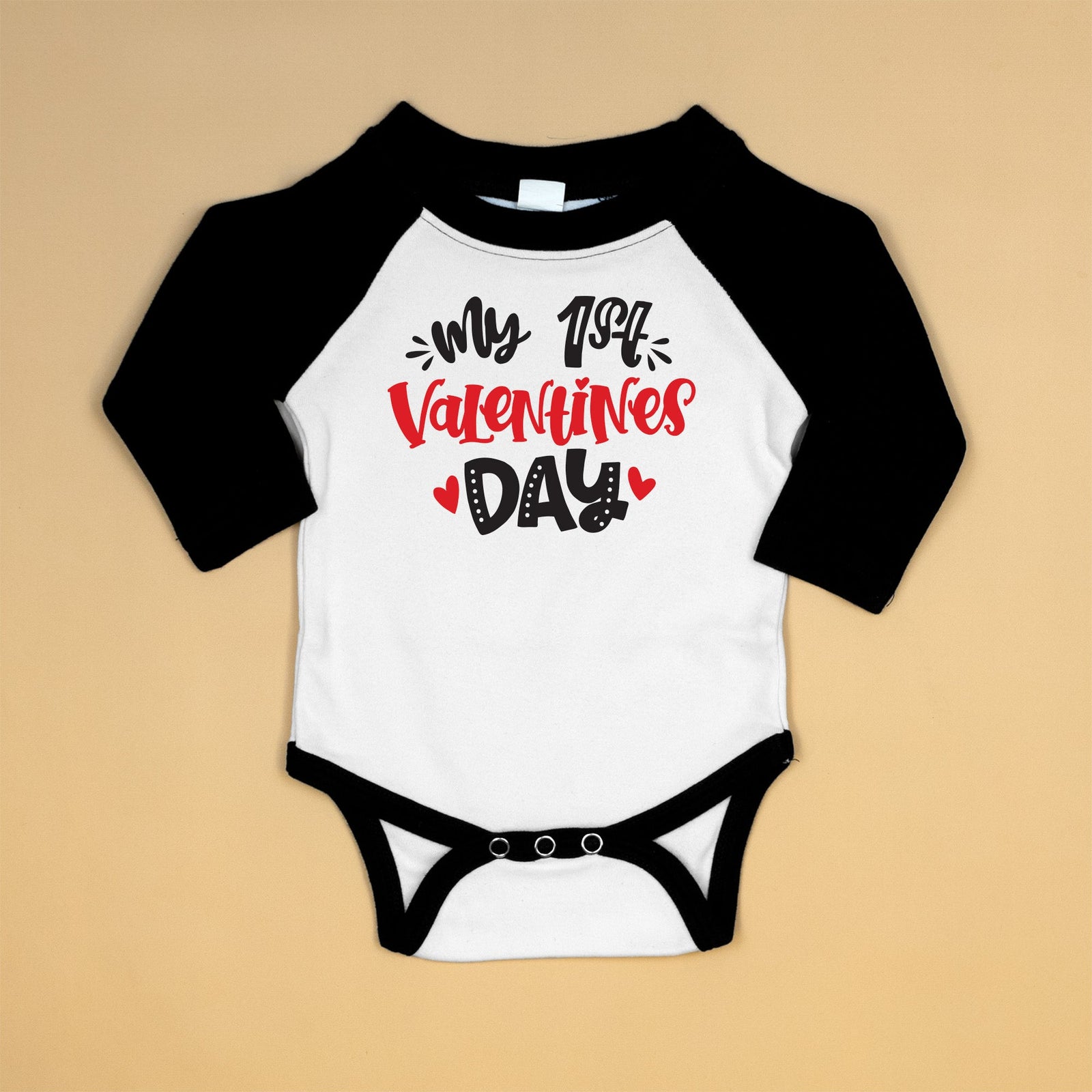 Cuddle Sleep Dream My 1st Valentine's Day | Black Raglan