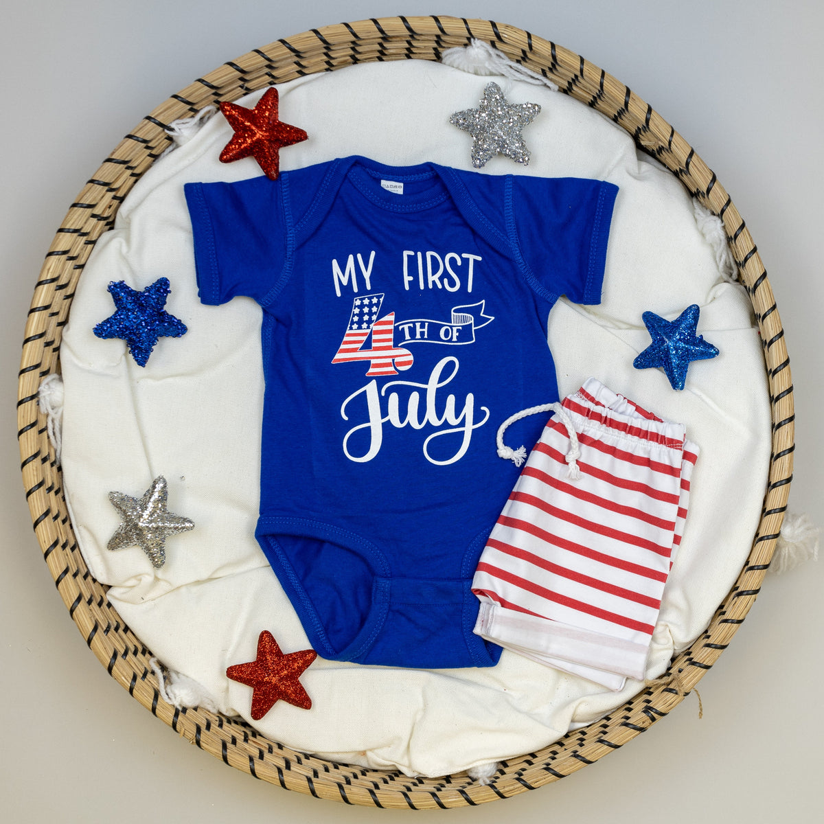 Cuddle Sleep Dream My First 4th of July | Blue Bodysuit