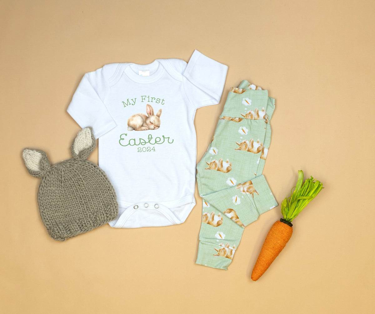 Cuddle Sleep Dream My First Easter w/ Sleeping Bunny | White Bodysuit