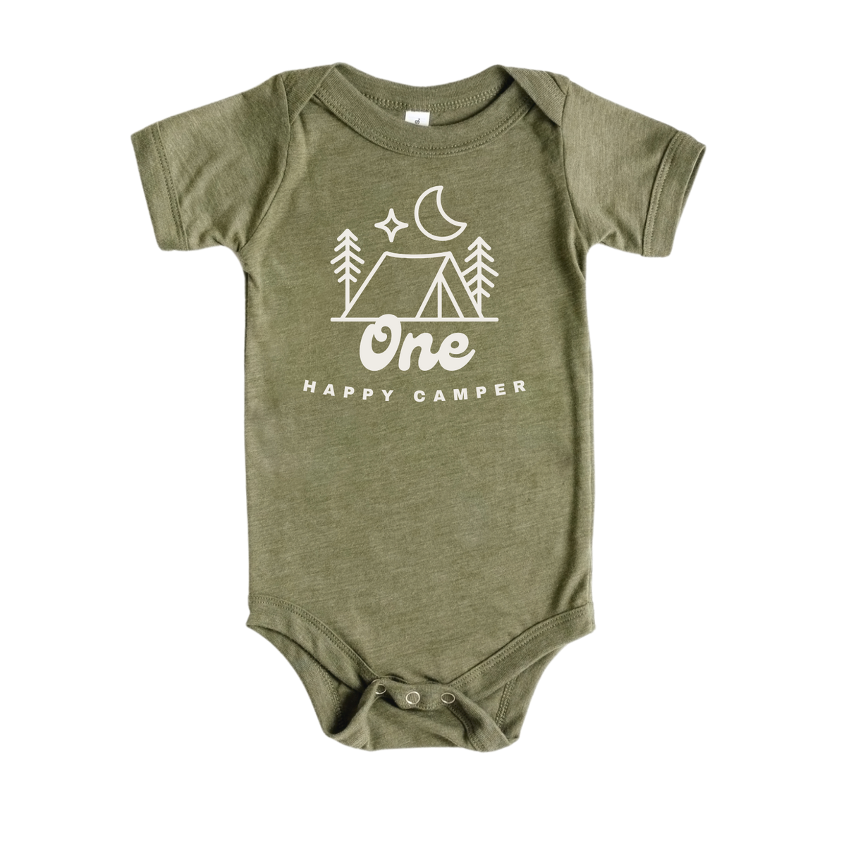 Cuddle Sleep Dream One Happy Camper | Olive Triblend Bodysuit