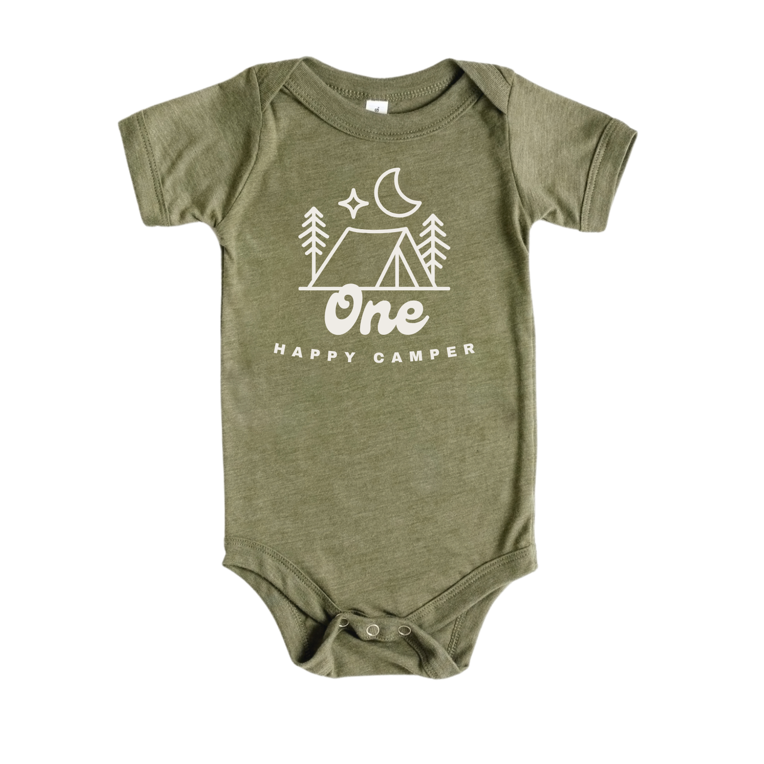 Cuddle Sleep Dream One Happy Camper | Olive Triblend Bodysuit
