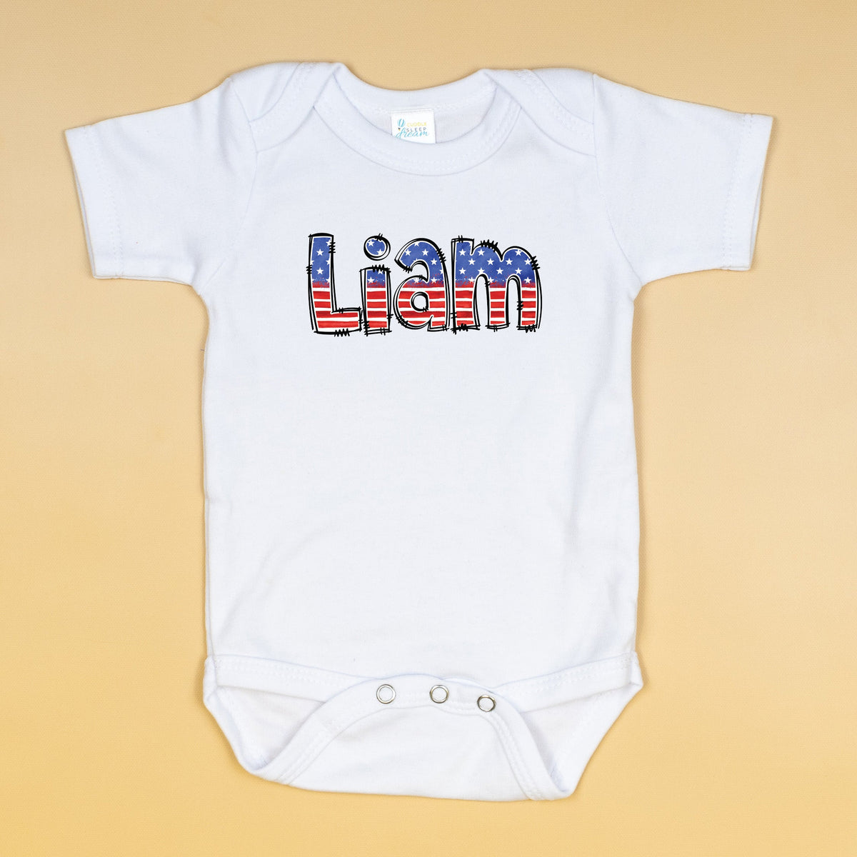 Cuddle Sleep Dream Patriotic Custom Name | Infant Bodysuit