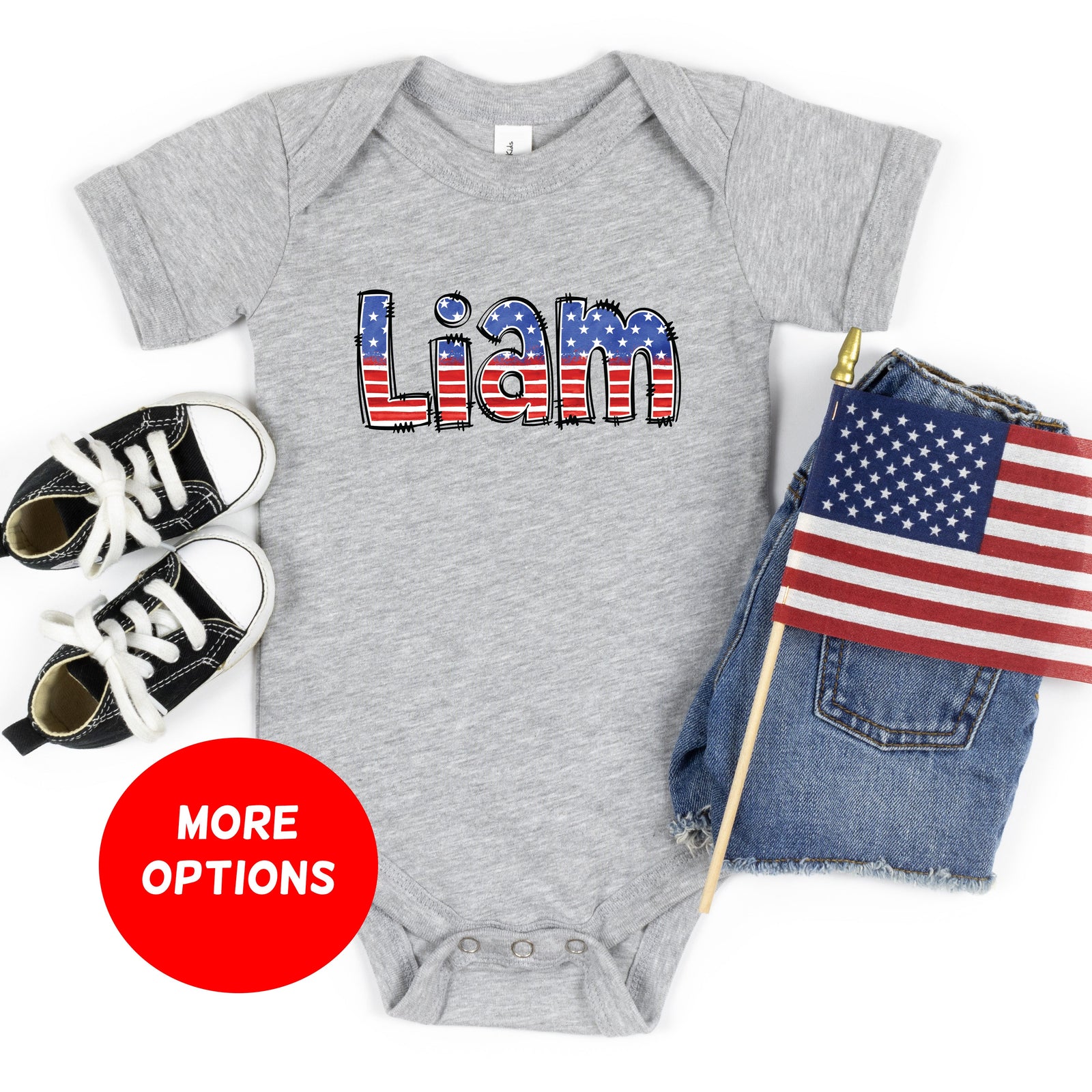 Cuddle Sleep Dream Patriotic Custom Name | Infant Bodysuit
