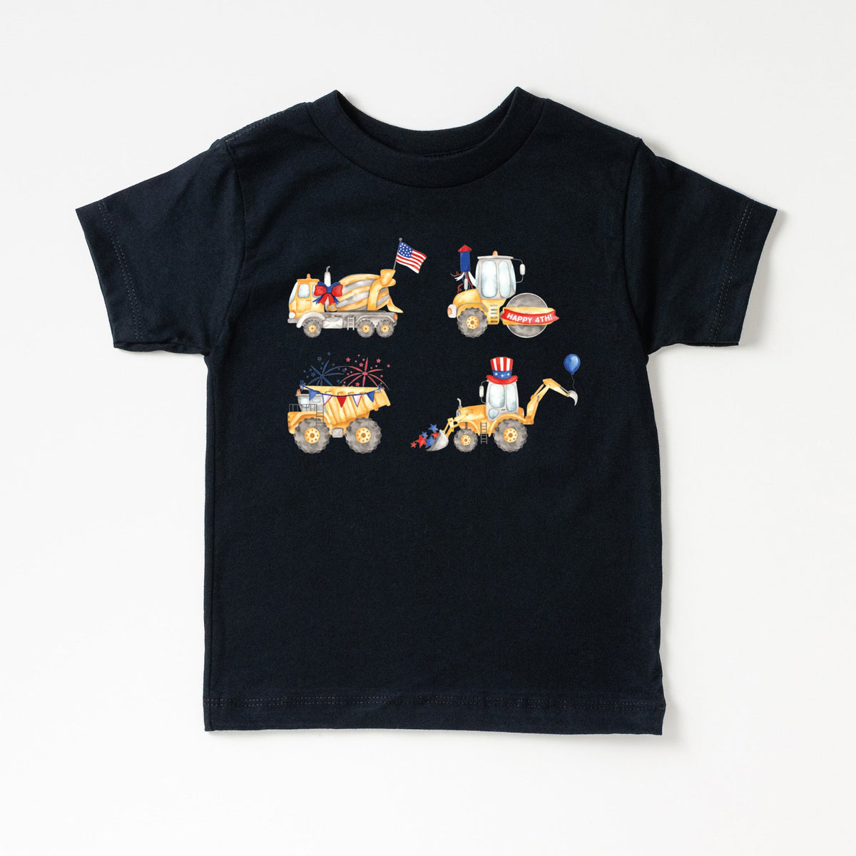 Cuddle Sleep Dream Graphic Tee Black / 6m Short Sleeve Patriotic Truck Parade | Kids Tshirt