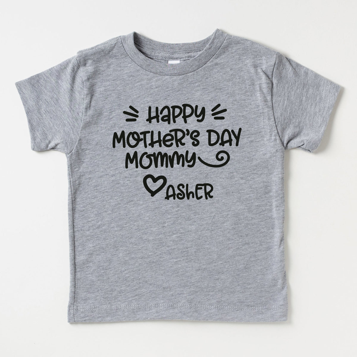 Cuddle Sleep Dream Graphic Tee Personalized Happy Mother&#39;s Day | Kids Gray Tshirt
