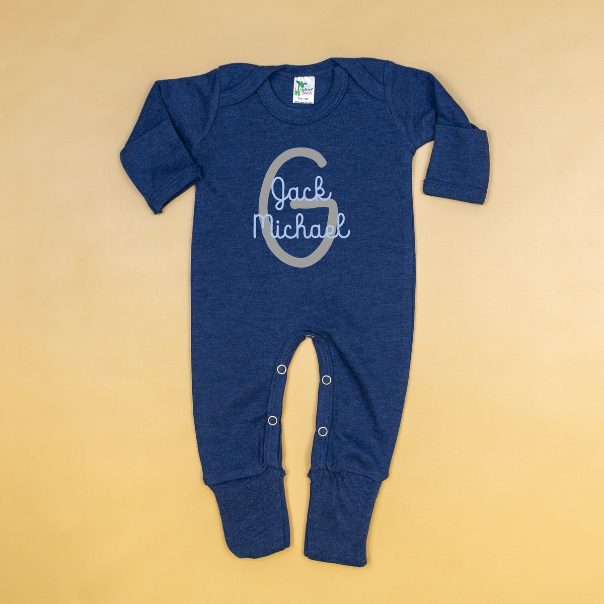 Cuddle Sleep Dream Baby One-Pieces Personalized Newborn Romper with Big Initial.