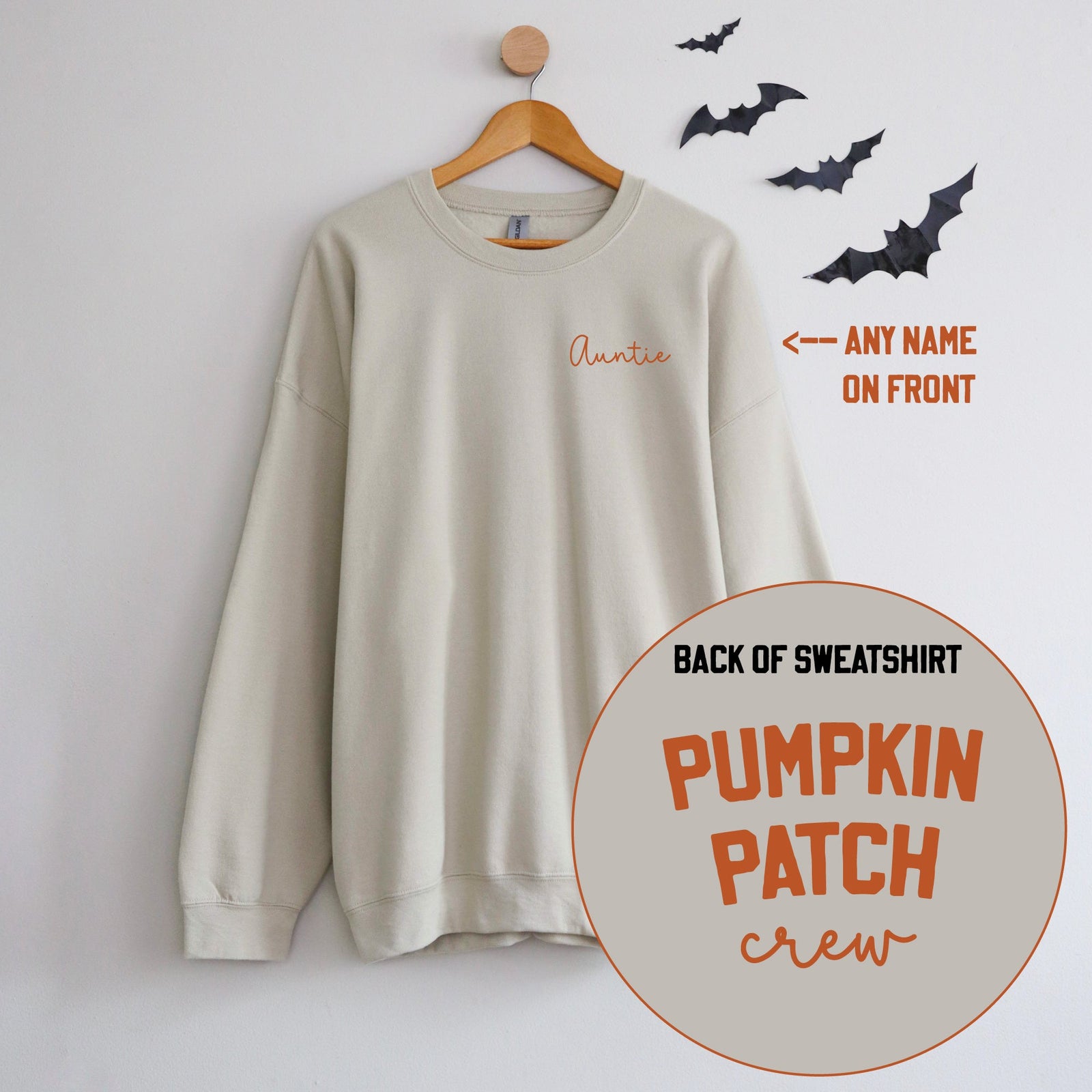Cuddle Sleep Dream Personalized Pumpkin Patch Crew | Sand Sweatshirt Adult