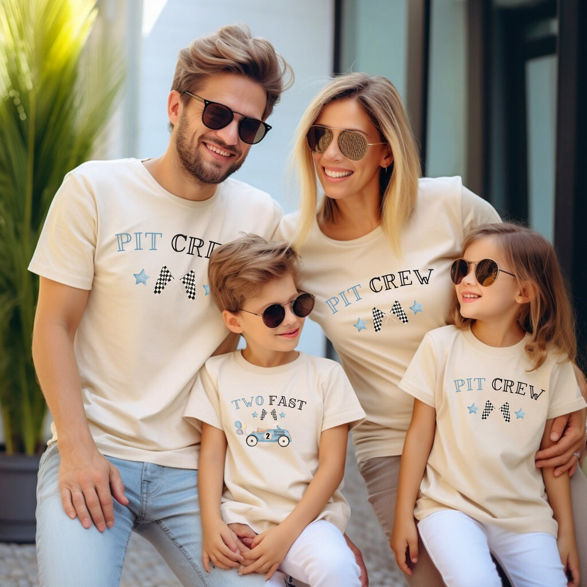 Cuddle Sleep Dream Pit Crew | BLUE Racecar Birthday Matching T-shirts