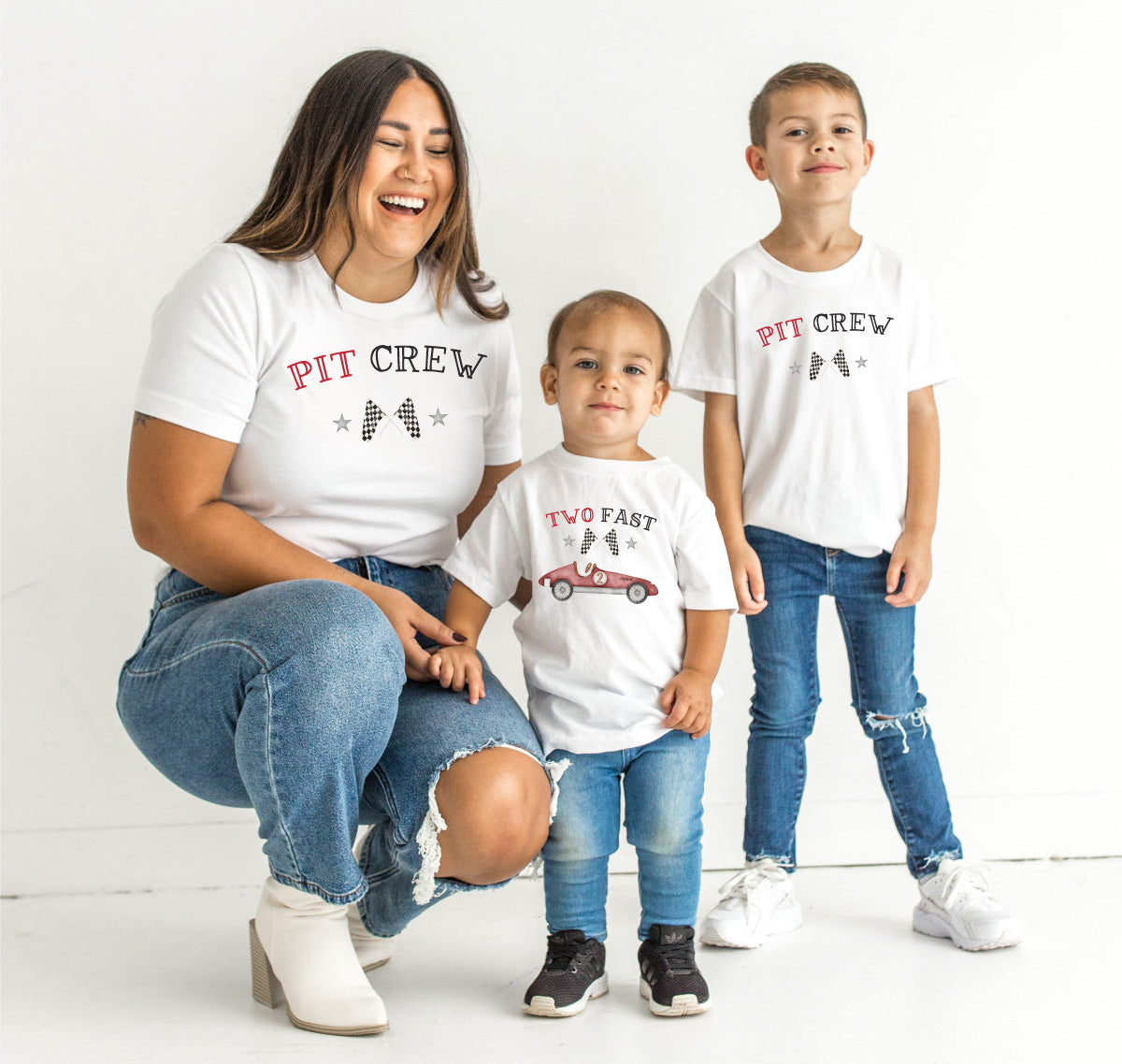 Cuddle Sleep Dream Adult Tees Pit Crew Matching T-shirts | RED racecar