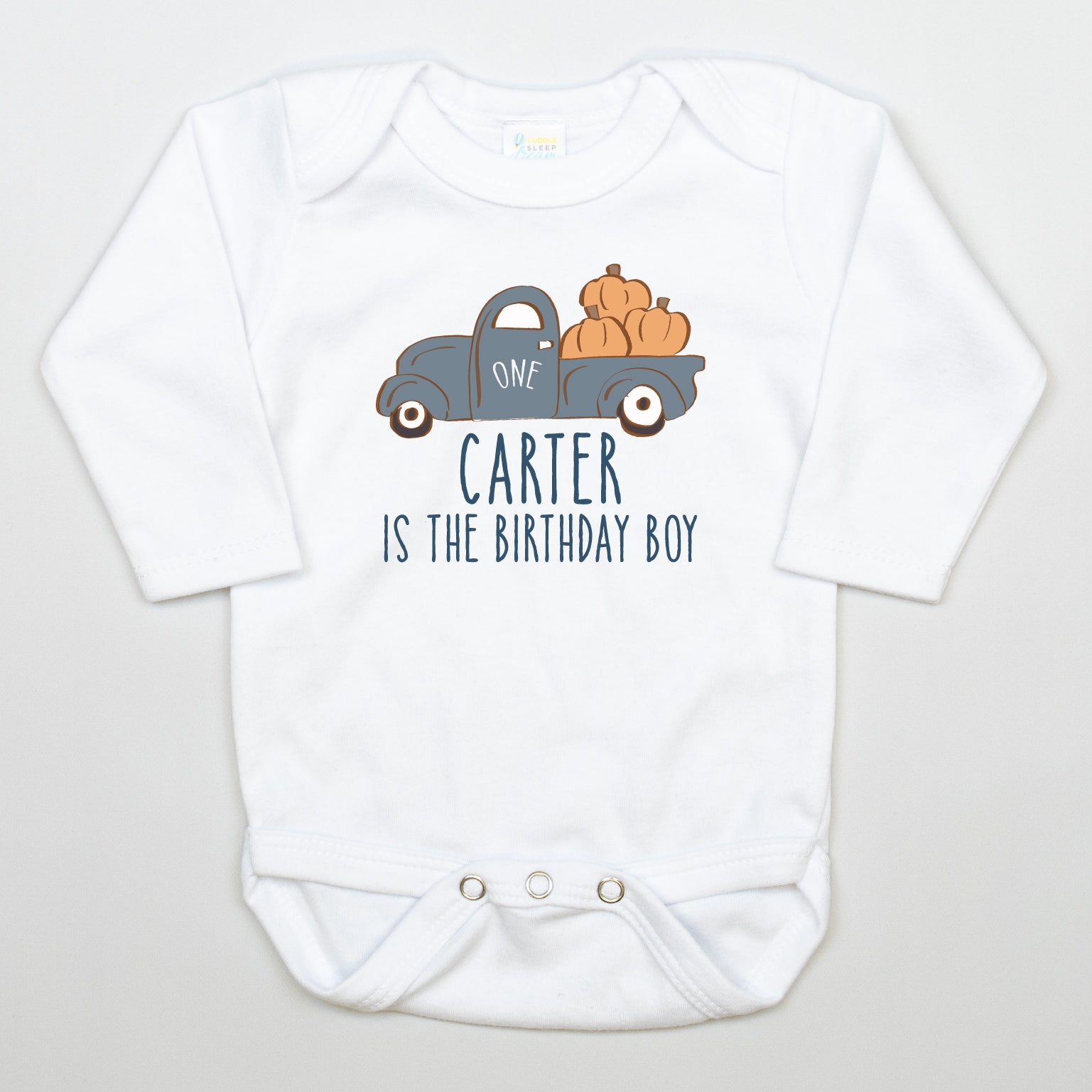 Cuddle Sleep Dream Pumpkin Truck | 1st Birthday Bodysuit