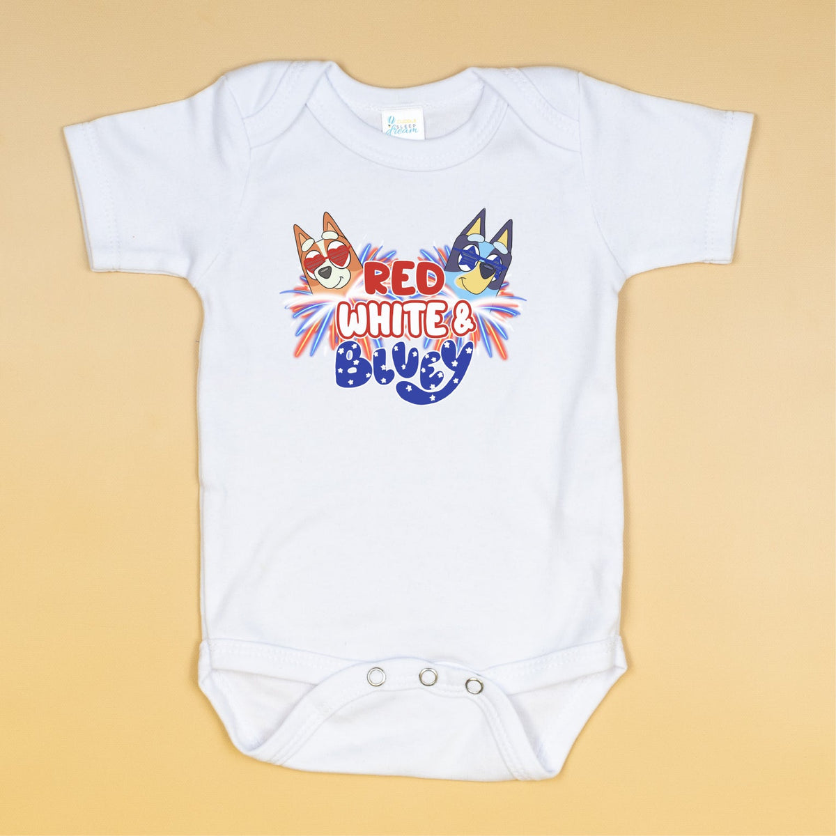 Cuddle Sleep Dream Red, White, &amp; Doggy | Bodysuit