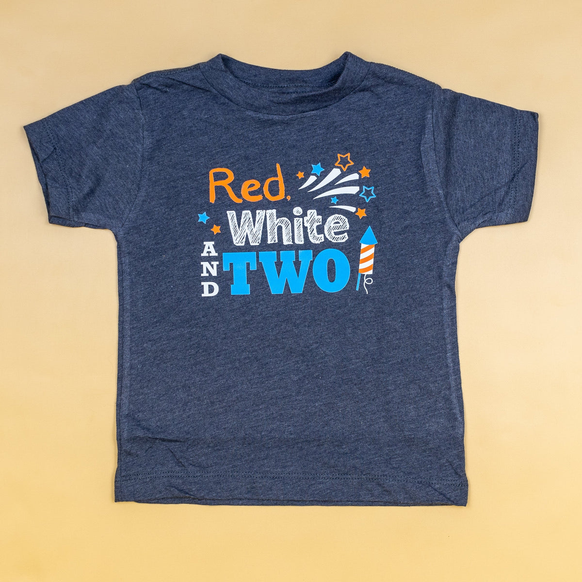 Cuddle Sleep Dream Red White &amp; Two | Heather Navy | 2nd Birthday Tee