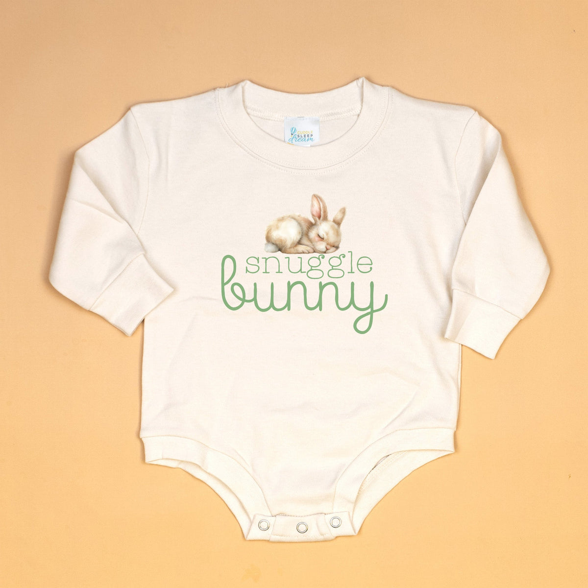Cuddle Sleep Dream Snuggle Bunny  | Natural Oversized Bodysuit