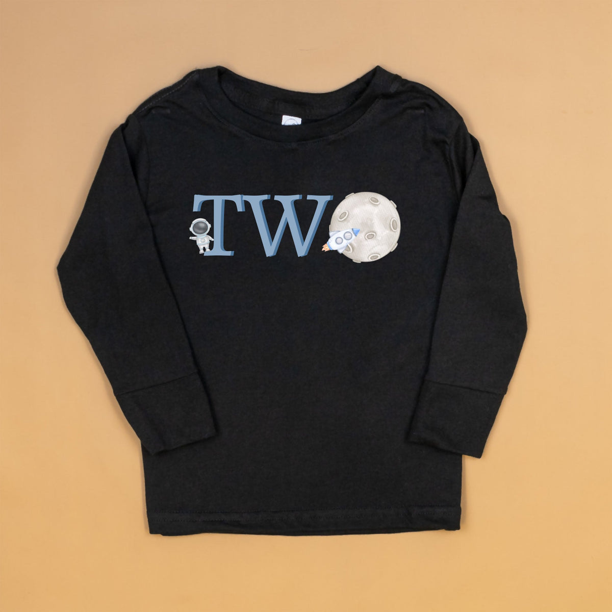 Cuddle Sleep Dream Baby &amp; Toddler Tops Black / Long Sleeve / 2t Space Two | 2nd Birthday Tshirt