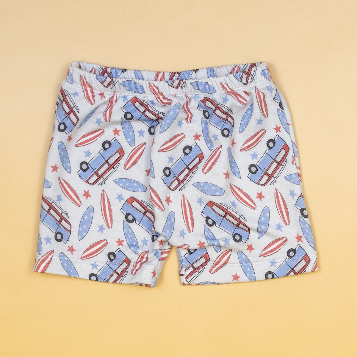 Cuddle Sleep Dream Rolled Hem Shorts Surfin&#39; the USA | Bamboo French Terry Shorts