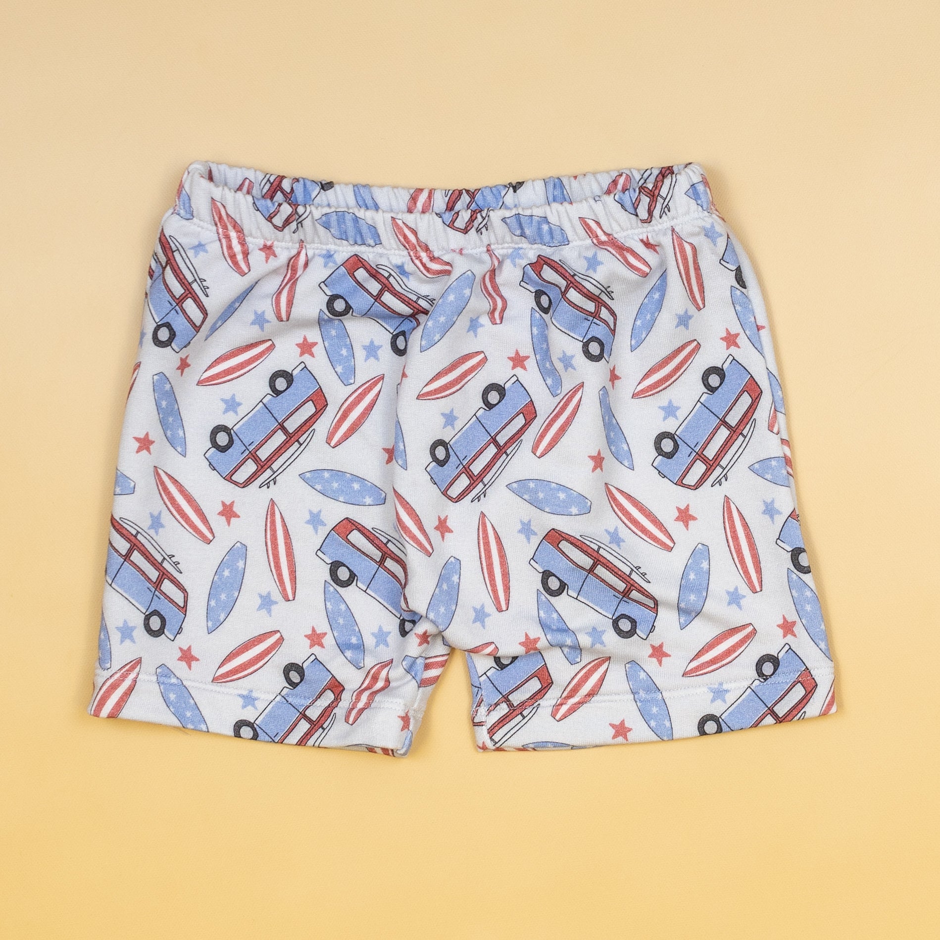Cuddle Sleep Dream Rolled Hem Shorts Surfin' the USA | Bamboo French Terry Shorts