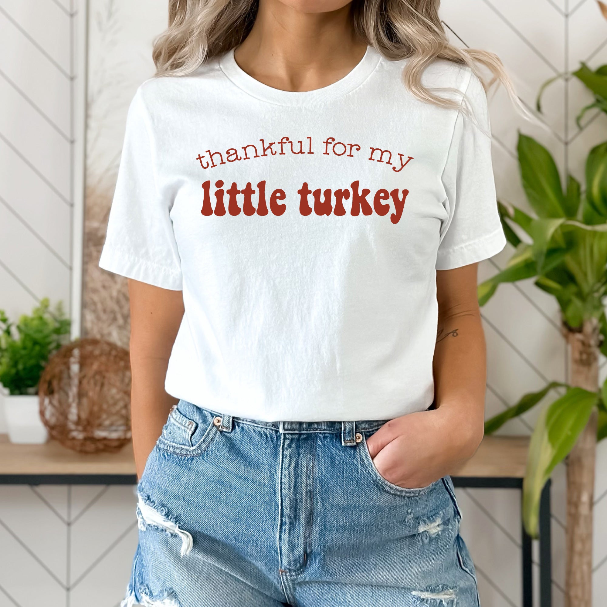 Cuddle Sleep Dream Adult Tees Thankful for my Little Turkey | Adult Thanksgiving Tshirt