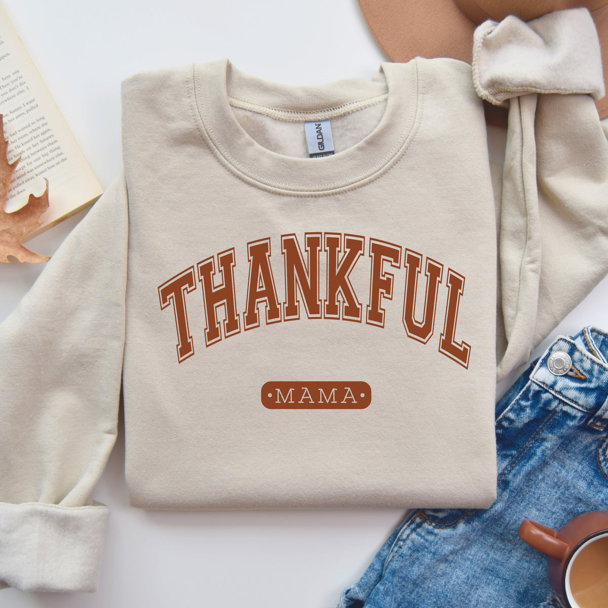 Cuddle Sleep Dream Thankful | Sand Sweatshirt Adult