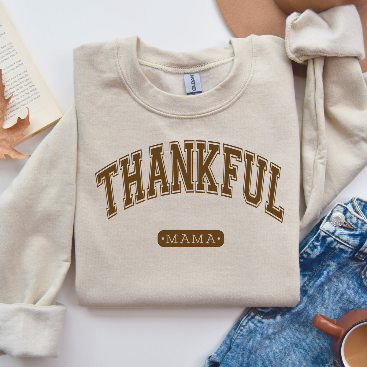 Cuddle Sleep Dream Thankful | Sand Sweatshirt Adult