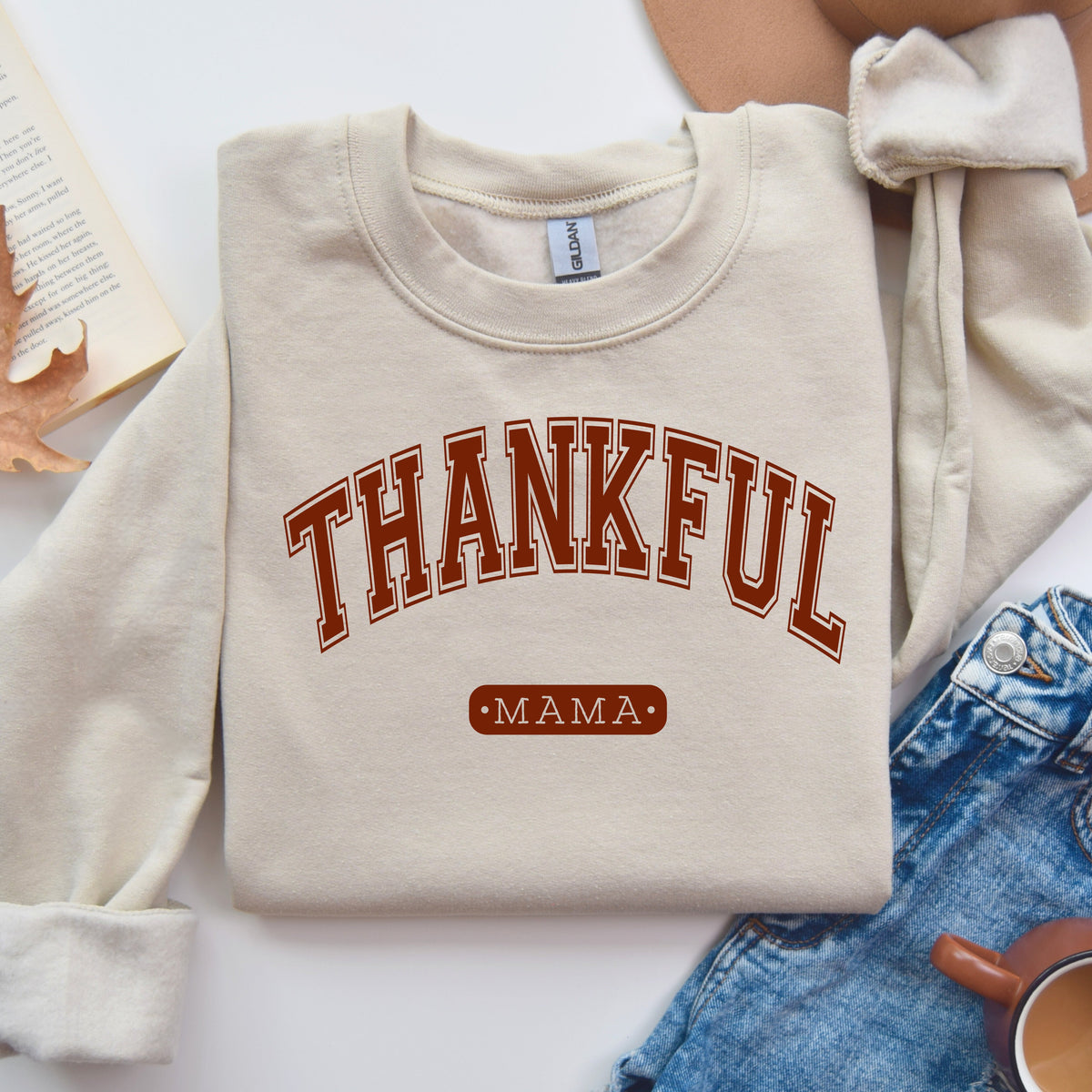 Cuddle Sleep Dream Thankful | Sand Sweatshirt Adult