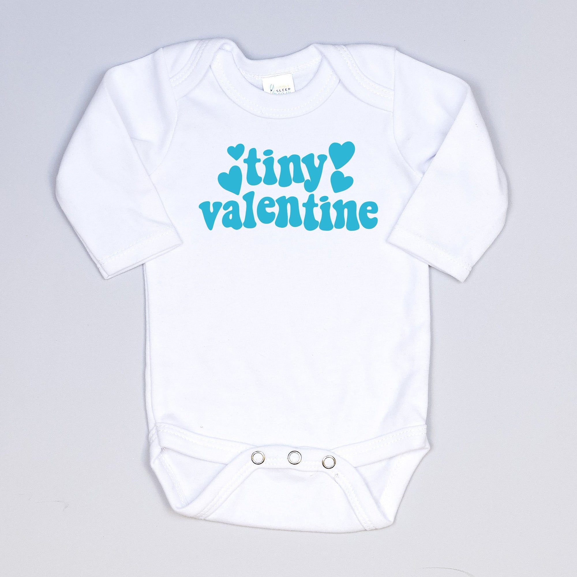 Cuddle Sleep Dream Tiny Valentine in Turquoise | White Bodysuit