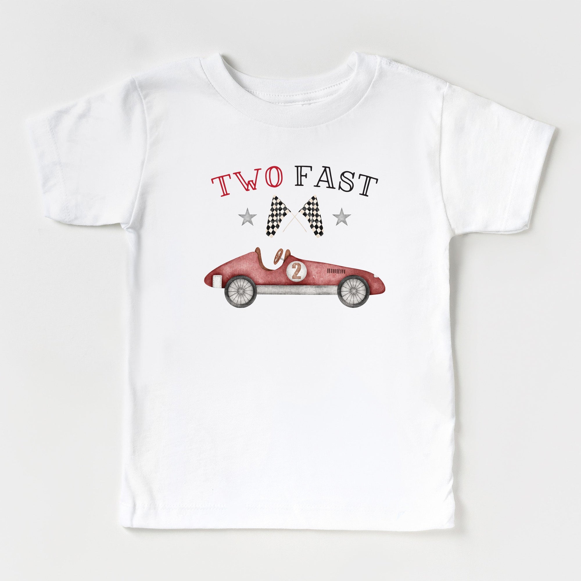 Cuddle Sleep Dream Baby & Toddler Tops Two Fast | RED Vintage Racecar 2nd Birthday Shirt