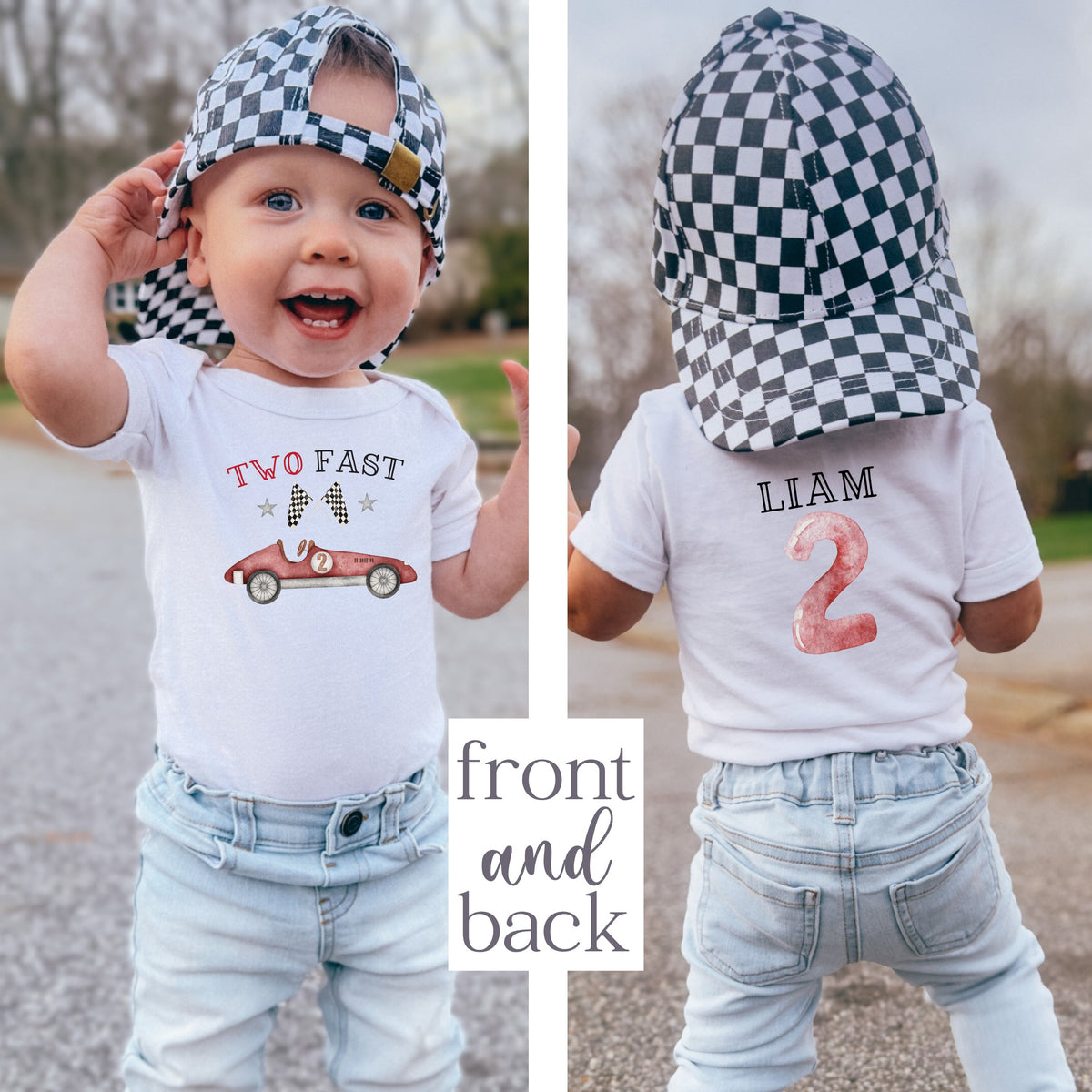 Cuddle Sleep Dream Baby &amp; Toddler Tops Two Fast | RED Vintage Racecar 2nd Birthday Shirt