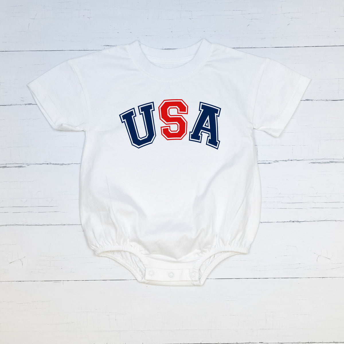 Cuddle Sleep Dream USA | White Bubble Romper