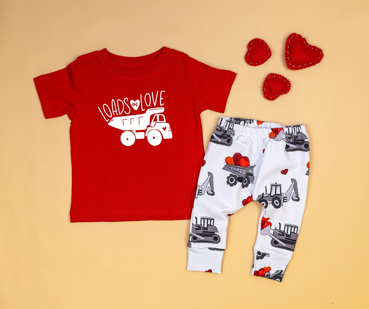 Cuddle Sleep Dream Slim Joggers Valentine Construction Trucks in Gray Gusset Pants