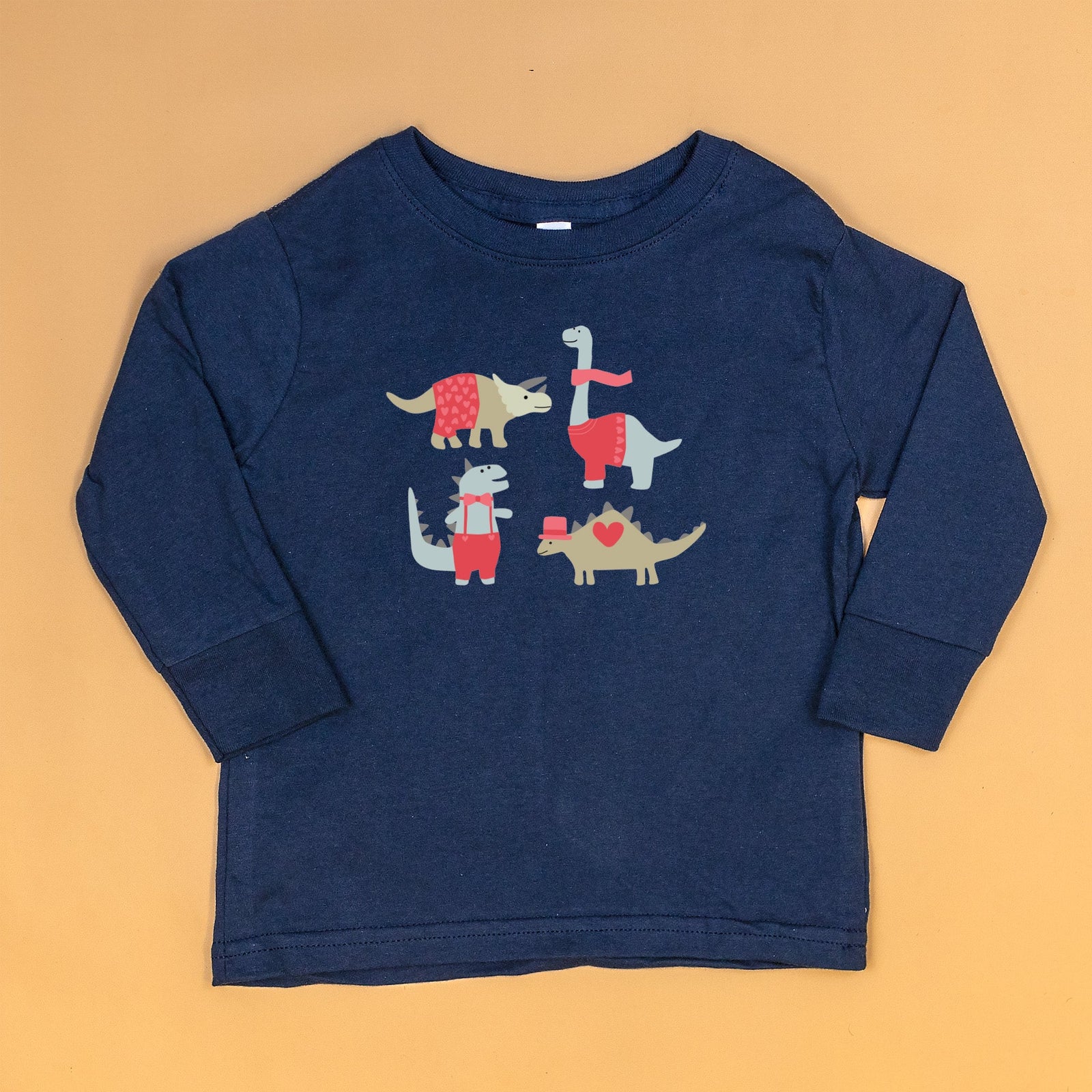Cuddle Sleep Dream Valentine Dapper Dinos | Navy Tshirt