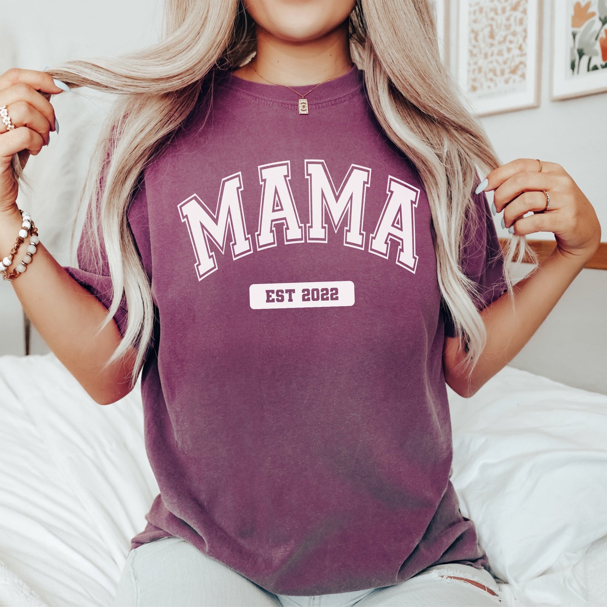 Cuddle Sleep Dream Varsity Mama Established  | Adult Tshirt