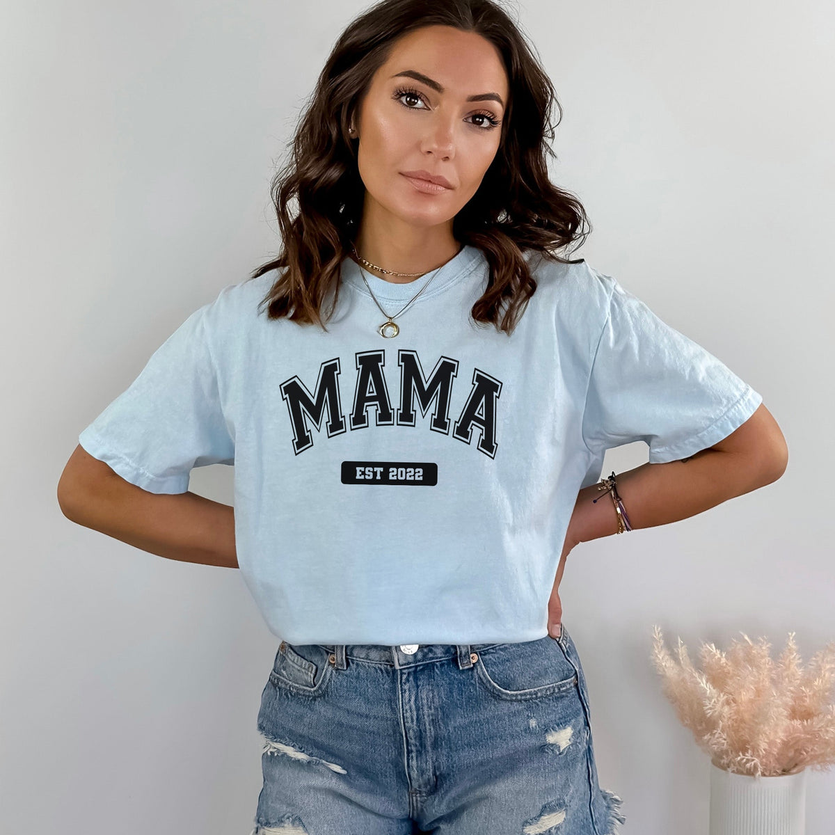 Cuddle Sleep Dream Small / Chambray Varsity Mama Established  | Adult Tshirt