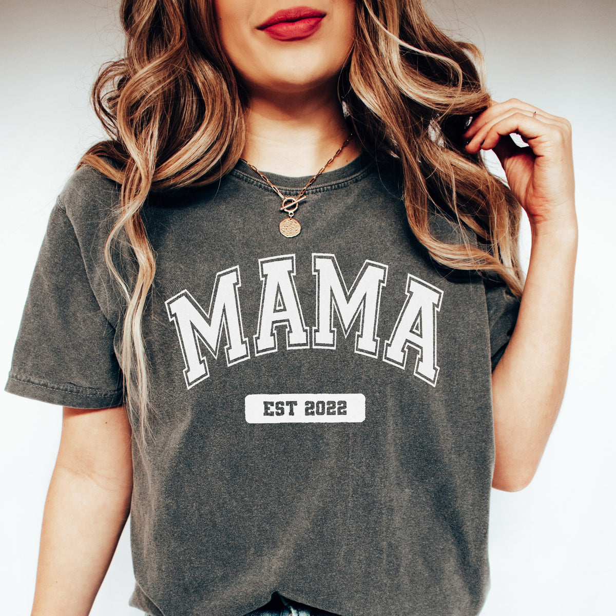 Cuddle Sleep Dream Small / Pepper Varsity Mama Established  | Adult Tshirt
