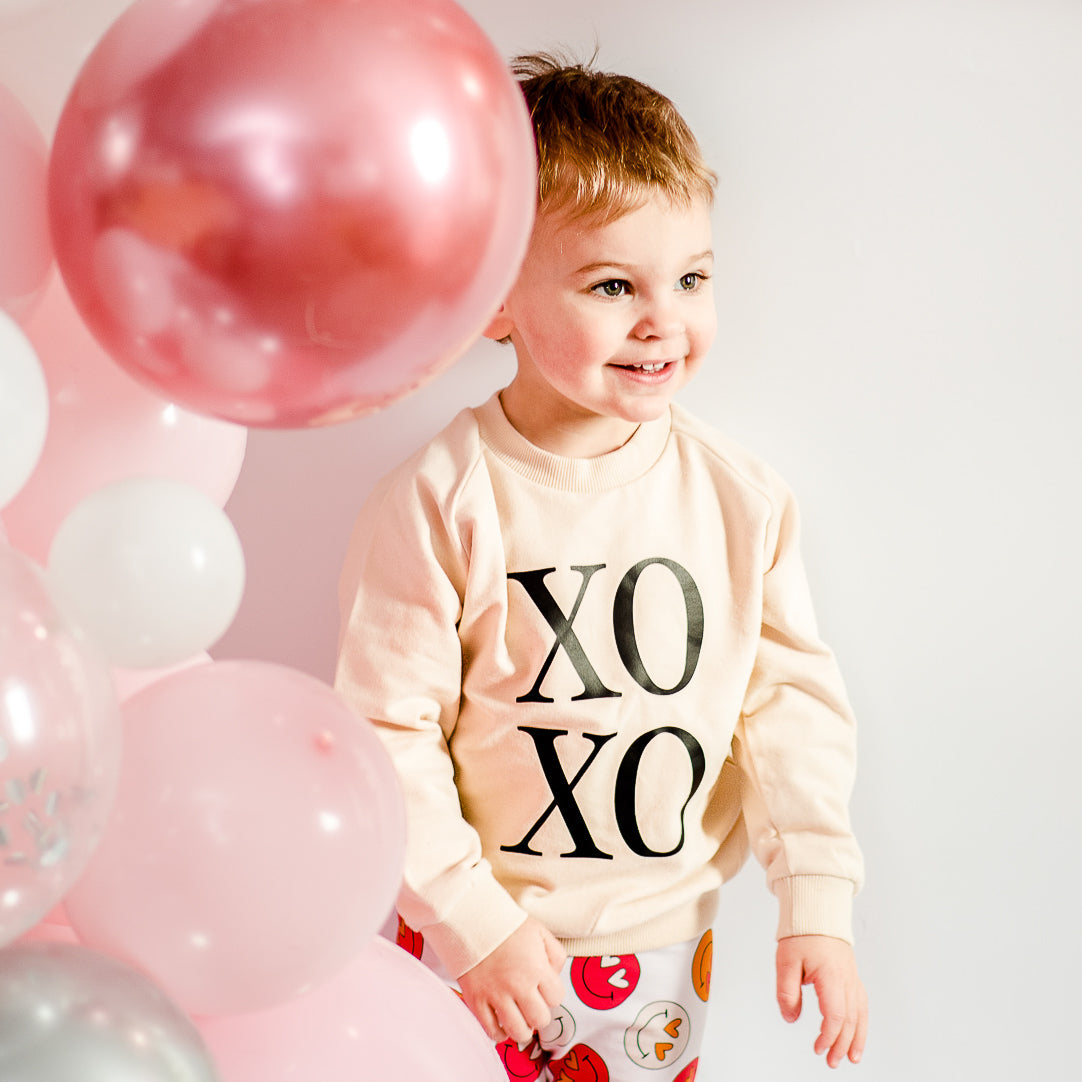 Cuddle Sleep Dream XOXO | Cream Terry Sweatshirt