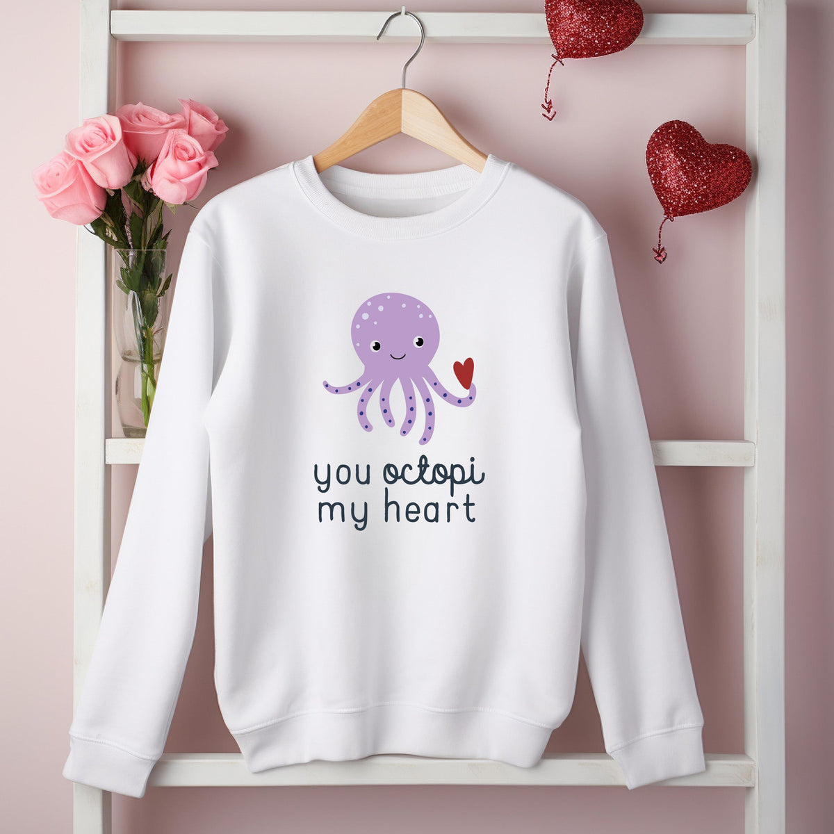 Cuddle Sleep Dream Adult Tees You Octopi My Heart | Adult White Sweatshirt