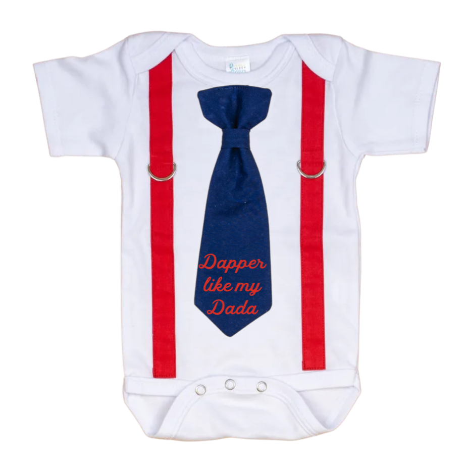 Cuddle Sleep Dream Oh Snap Customize It! Father&#39;s Day Tie &amp; Suspender Bodysuit
