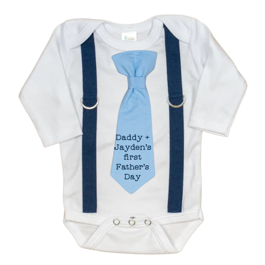 Cuddle Sleep Dream Oh Snap Customize It! Father&#39;s Day Tie &amp; Suspender Bodysuit